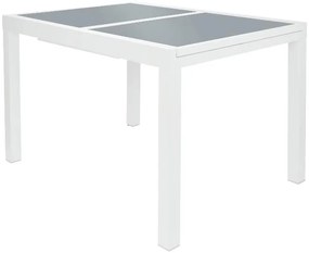Livarno home Hliníkový záhradný rozkladací stôl Houston, biely/bledosivý  (100385876)