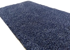 Tapibel, Koberec metráž Supersoft 710 tm. modrý, na mieru s bordúrou, šíře 4m, modrá, ab (mriežka), chodba / predsieň