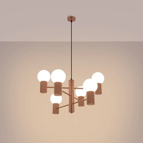 Luster Halo, 6x biele sklenené tienidlo, br