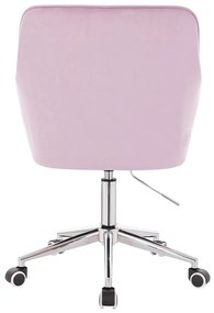 LuxuryForm DESIGN Kreslo AMALFI VELUR na striebornej podstave s kolieskami - levanduľa