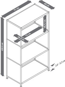 Kovový regál »CN3« s 3 priehradkami