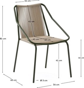 Tmavozelená/béžová kovová záhradná stolička Zivia – Kave Home