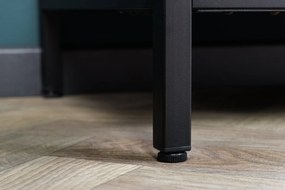Vitrína Dura Steel 150cm čierne rebrované sklo