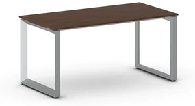 Kancelársky stôl PRIMO INSPIRE, sivostrieborná podnož, 1600 x 800 mm, orech