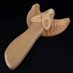 AMADEA Drevený anjel so srdcom, masívne drevo, 22x15x2 cm