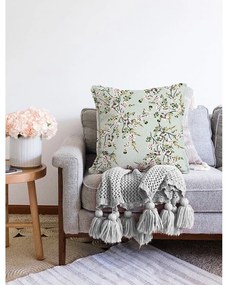 Zelená obliečka na vankúš s prímesou bavlny Minimalist Cushion Covers Bloom, 55 x 55 cm