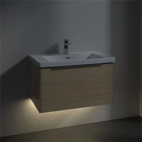 VILLEROY &amp; BOCH Subway 3.0 závesná skrinka pod umývadlo, 1 zásuvka, s LED osvetlením, 772 x 478 x 429 mm, Nordic Oak, C573L0VJ