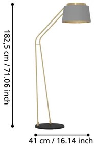 Eglo 390174 - Stojacia lampa ALMERIMAR 1xE27/40W/230V šedá/zlatá
