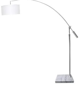 Retro stojaca lampa Bianca chróm/biele
