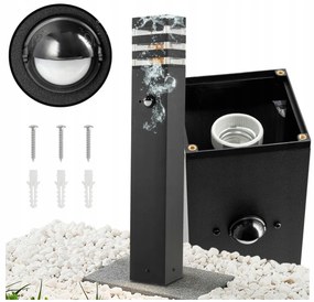 BERGE Záhradná lampa Malibu - ME0021 - E27 - 60 cm - čierna - pohybové čidlo
