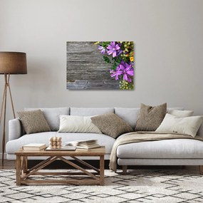 Sklenený obraz - lúčne kvety (70x50 cm)