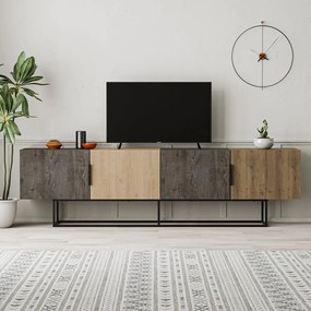 TV stolík v dekore duba v prírodnej farbe 200x55 cm Titan – Marckeric