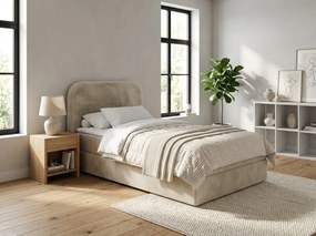 Čalúnená posteľ boxspring FORENA 90x200 cm krémová Matrac: Bonell pružinová matrac