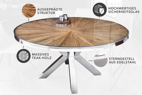 Okrúhly jedálenský stôl Shark 140 cm teak