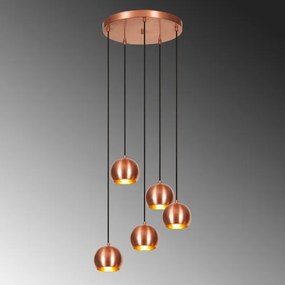Luster na lanku SIVANI 5xE27/40W/230V medená