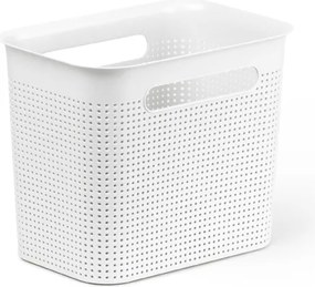 Rotho Úložný box s vekom a s držadlami BRISEN 7l, 26x18x21cm, biely