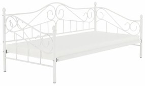 Kovová jednolôžková posteľ s roštom Daina 90x200 cm - biela