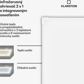 Klarstein Wondersky infračervený panel | 360 W | 4 - 8 m² | minimalistický dizajn | 60 cm x 60 cm