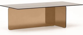 Hnedý sklenený konferenčný stolík 60x120 cm Zaren – Kave Home