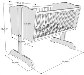 Kolíska DREAMS, 40x90 cm