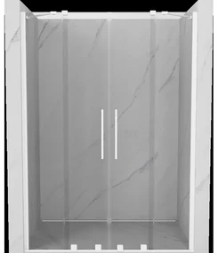 Mexen Velar Duo posúvacie sprchové dvere 160 cm, Priehľadné, Biele - 871-160-000-02-20