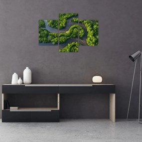 Obraz - Lesná krajina s riekou (90x60 cm)