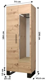 Predsieňová zostava Amanda 14 (dub artisan + modrá). Vlastná spoľahlivá doprava až k Vám domov. 1085979