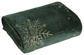 EUROFIRANY VIANOČNÁ FLANELOVÁ DEKA SNOW GOLD 150X200 CM VZOROVANÁ