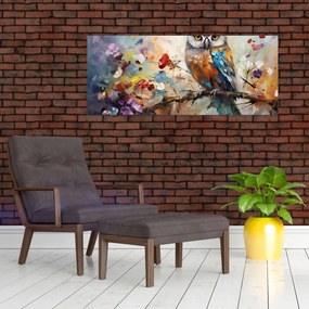 Obraz - Maľovaná sova (120x50 cm)