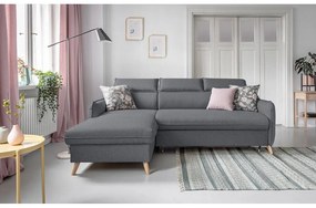 Tmavosivá rozkladacia rohová pohovka (ľavý roh) Sweet Harmony – Miuform