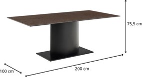 Jedálenský stôl Marbella 200 cm hnedý/čierny