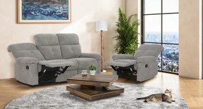 Kreslo Elza, šedá látka, s polohováním