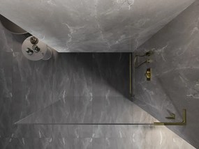 Mexen, Mexen Lunar L sprchová stena pravá 90 x 200 cm, priehľadná 8 mm, zlatá - 830L-090-000-50-00-P