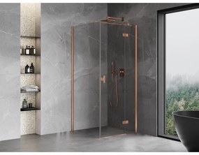 Mexen Mist H T, sprchový kút s výklopnými dverami pravý 110 x 110 cm, číre sklo, medená matná, 8A5T-110-110-65-00-P