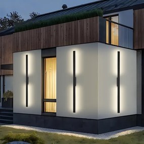 Brilagi - LED vonkajšie nástenné svietidlo LUNA LED/30W/230V 3000K IP65 150 cm čierne CRI 90