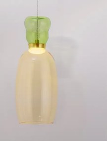 Dizajnový luster Pluma žltá
