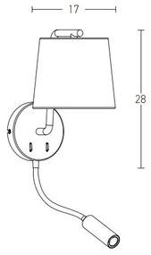 Zambelis H57 - LED Flexibilné svietidlo LED/3W + 1xE27/40W/230V čierna