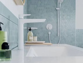 Hansgrohe Talis E, vysoká umývadlová batéria 240 s odtokovou súpravou s tiahlom, zlatá lesklá, HAN-71716990