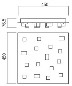 Redo 01-2017 - LED Stropné svietidlo PIXEL LED/48W/230V 3000K 45x45 cm čierna