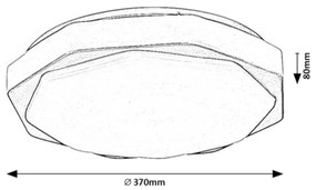 Rabalux 71046 - LED stmievateľné stropné svietidlo DETTORA LED/18W/230V s diaľkovým ovládaním