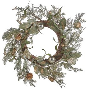 Vianočný veniec ⌀ 45 cm zelená/zlatá HOVILA Beliani