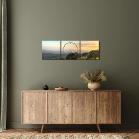 Obraz - Výhľad z kopca (s hodinami) (90x30 cm)