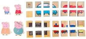 Drevené nákladné auto s prívesom Prasiatko Peppa (auto s drevenou abecedou)  (100395658)