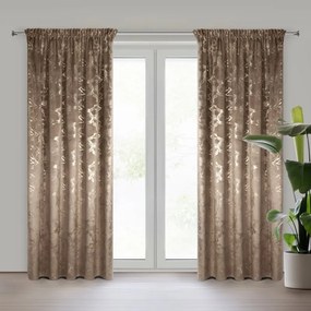 Dekorstudio Zamatový záves RAJA na riasiacej páske 140 x 270 cm v hnedej farbe