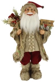 Dekorácia Santa Claus Krémovo-bordový 46cm