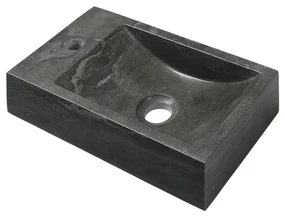 Čierne kamenné umývadlo 40x22 cm Blok – Sapho