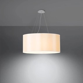 Závesné svietidlo Otto, 1x biele textilné tienidlo, (biele sklo), (fi 60 cm)