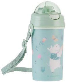 Hrnček so silikónovou slamkou a popruhom 450ml Music Fest Mint