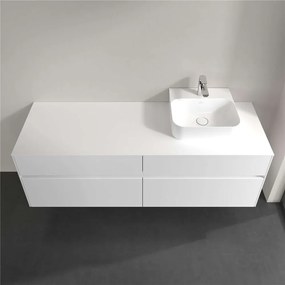 VILLEROY &amp; BOCH Collaro závesná skrinka pod umývadlo na dosku (umývadlo vpravo), 4 zásuvky, 1600 x 500 x 548 mm, Glossy White, C10600DH