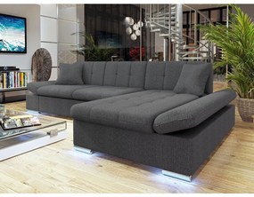 Rohová sedačka Laviva LED, Dostupné poťahy: ekokoža Soft 017 + Bristol 2460, Strana: ľavá
